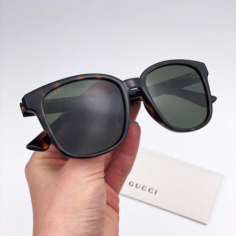 GUCCI LOGO GG0637SK 002 Sunglasses Havana Green Square Men